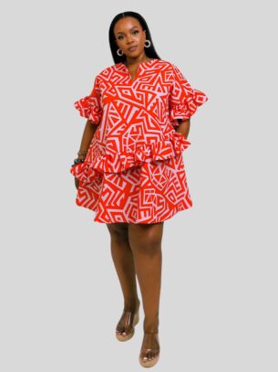 Abstract Circle Dress