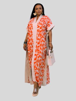 Leaf Print Kaftan